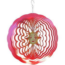 CENPEK Wind Spinners For Garden Metal Hanging 3D Sun Goddess Stainless Steel Rotating Wind Chimes,Hanging Wind Spinners For Garden Yard Art Decorations
