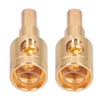 2pcs 0GA Wire Reducer Terminal Connector Pure Copper Gold Plated