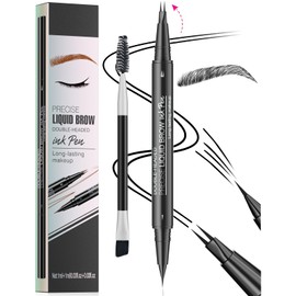 Vawolecy Microblading Eyebrow Pen, Brow Pencil 2-in-1 Dual-Ended Eyebrow Pencil with Micro-Fork-Tip Applicator and Precise Brush-Tip Create Hair Like Brows, Last All-Day