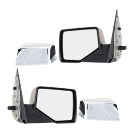 For Ford Explorer 2006 07 08 09 2010 Door Mirror Driver and Passenger Side | Pair | Power | Heated | Chrome | With Puddle Light | Replacement For FO1320418, FO1321418 | 6L2Z-17683-EAA, 6L2Z-17682-EA