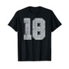 Silver White Number 18 Jersey Player Uniform #18 T-Shirt