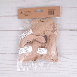 Hearthside Mini Bunny Ornaments with Flower Set of 3 Rustic Fabric String Hanger