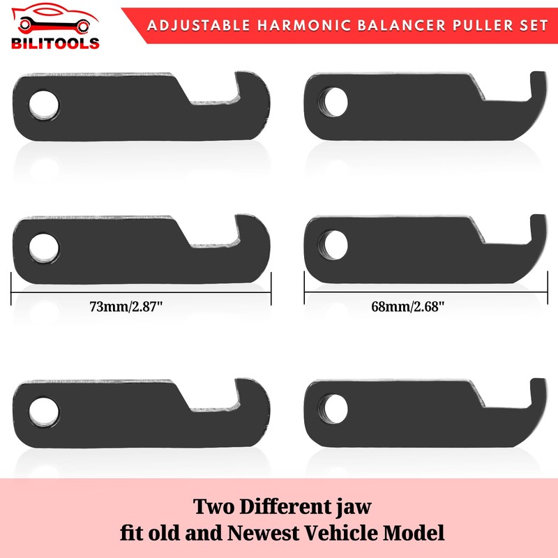 BILITOOLS Harmonic Balancer Puller Set, Upgraded 3-Jaw Pulley Puller with