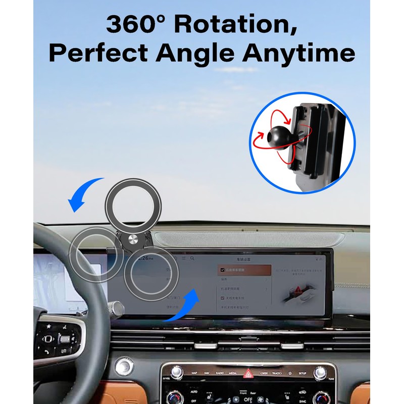 Car Phone Holder for 2025 2026 Genesis GV70/GV80/G80 Magnetic Accessories