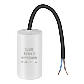 OFFCUP Capacitor CBB60 Motor Capacitor 6μF 450VAC, CBB60 Starting Capacitor 25μF Engine Start Capacitor CBB60 Capacitor 30μF Suppression Capacitor Motor Operation Capacitor with Wire Cable, 50/60Hz