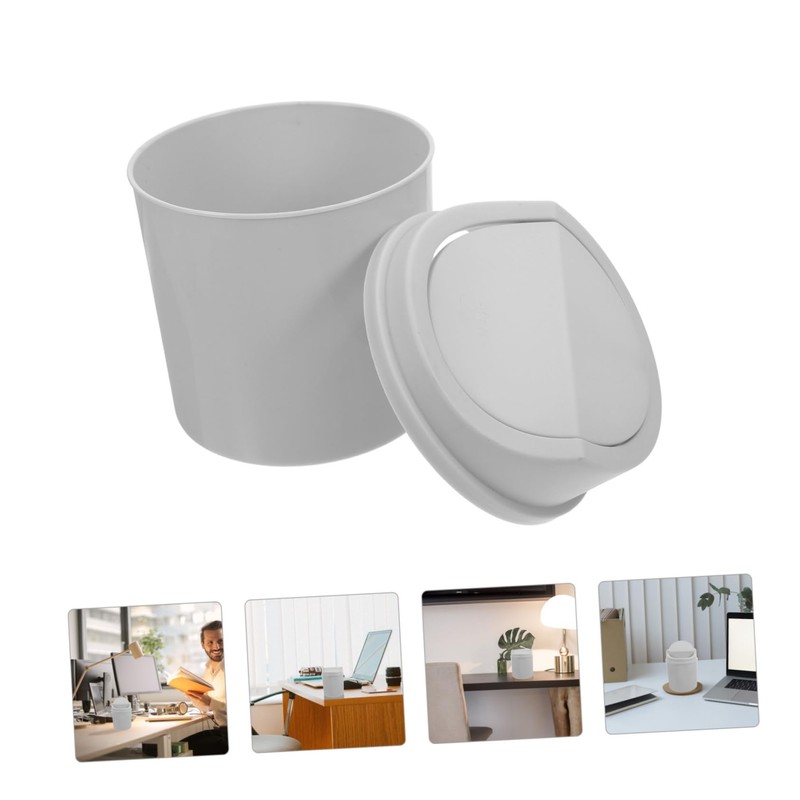 ULTECHNOVO Small Trash Can with Rotating Lid: Tiny Wastebasket for