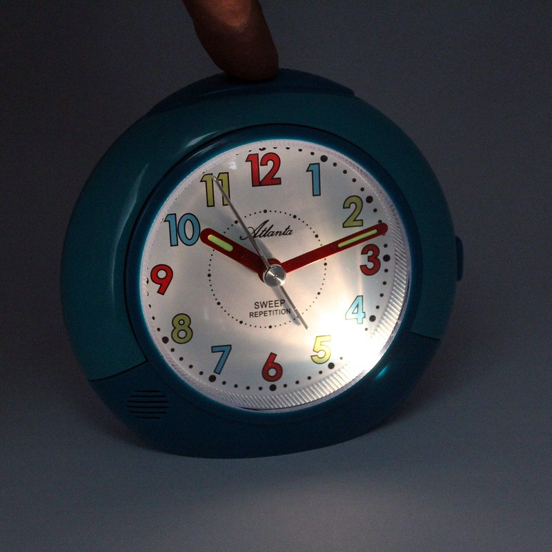 Atlanta Children's Alarm Clock without Ticking Quiet Movement Quartz Light