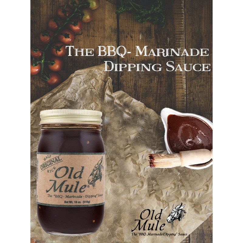 OLD MULE BBQ Dipping Sauce (Original Marinade, 18 Ounce Jar)