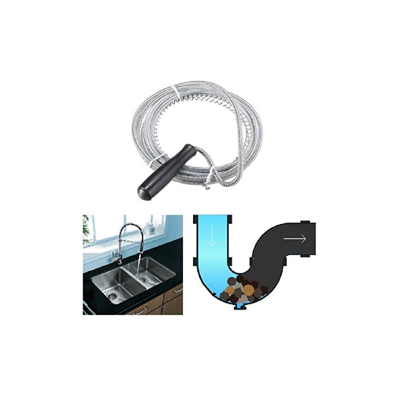 3 Metre Long Drain Unblocker Sink Drain Waste Pipe Cleaner