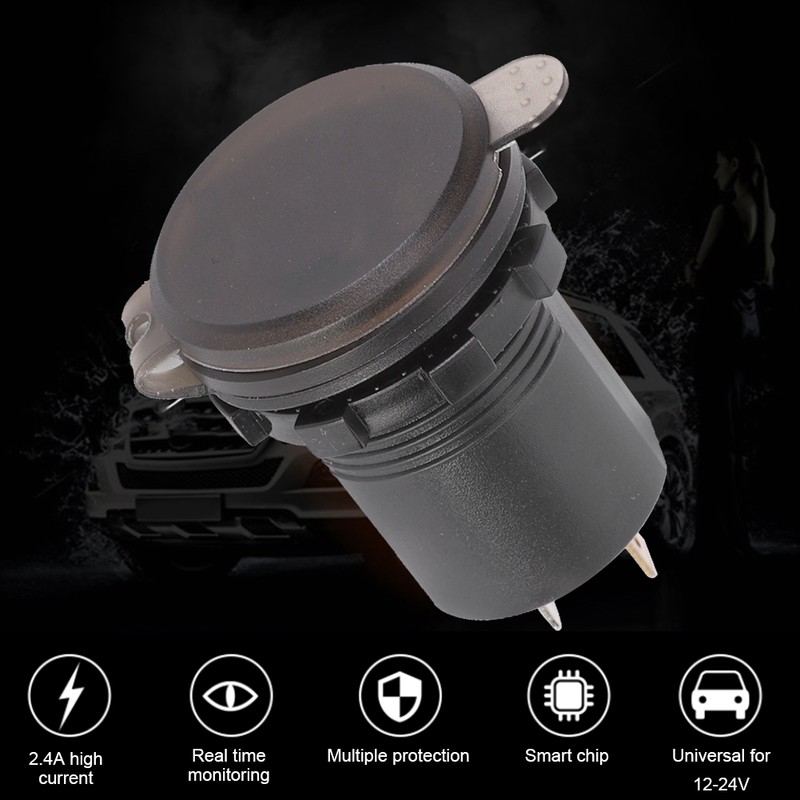 2.4A 3 in 1 Multifunction Digital LED IP66 Car USB