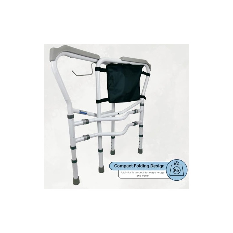 Eazy Foldable Toilet Safety Rail with Adjustable Height and Width,