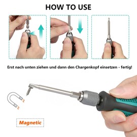 T6-T40 Torx Screwdriver 12 Pieces 100 mm Long Magnetic Torx Set Bit Set with T30 and Handle, 1/4 Inch Hex Shank Electric Tools for Cordless Screwdrivers T20 T25 Screwdriver