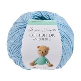 Utopia Crafts Amigurumi Cotton DK Yarn for Crochet and Knitting 50% Cotton, 50% Acrylic Blended, 50g (1, Light Blue)