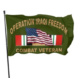 US Army Operation Iraqi Freedom Combat Veteran American Flag Outdoor Flag Home Garden Flag Banner Breeze Flag USA Flag Decorative Flag 3x5 Ft Flag