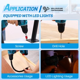 Cordless Drill, 3/8 Inch Keyless Chuck Power Drill/Driver Kit, Lightweight Drill, 21+1 Torque Setting, 2 Speed, LED Light, Bits, Electric Screwdriver(No Battery)-JOVANT