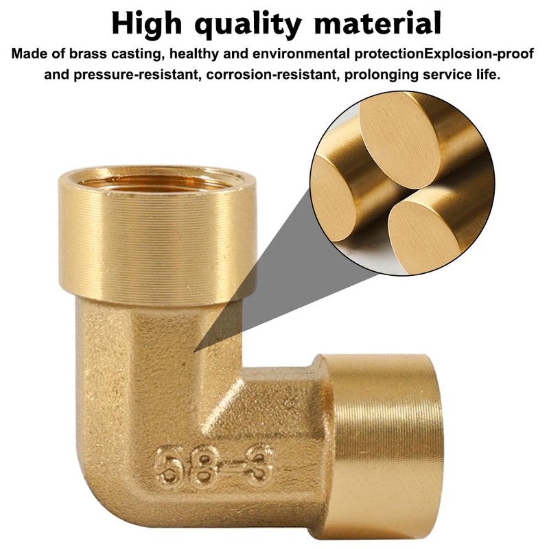 Pack of 2 Brass Angle 90°, 1/4 Inch Female Thread/IG,