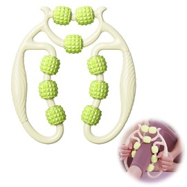 RANJIMA Leg Muscle Massager with 9 Wheels, Foot Massager for Relaxation, Suitable for Leg, Foot, Arm Massage (Green)