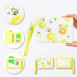 Snoopy 0341 Woodstock Citrus Series Pass Case, Commuter Card Case, Bifold Lightweight, Thin, Women's, White (SPC-1157), White (SPC-1157)