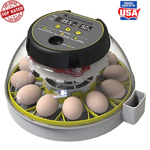 Unbranded 12-Egg Incubator W/ Humidity Display Egg Candler Auto Turner