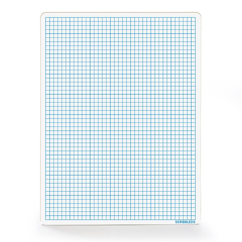 SCRIBBLEDO Dry Erase Graph Whiteboard 9" x 12" Double Sided