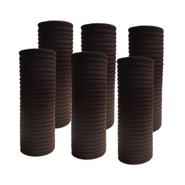 Pagabach Hair Ties Hair Elastics Bands Seamless Cotton No Damage Thick Curly Hair Long-Lasting Braids Ponytails Holders All Hair Types Pain-Free Hair Accessories Women Men Dark Brown Colors 50 PCS