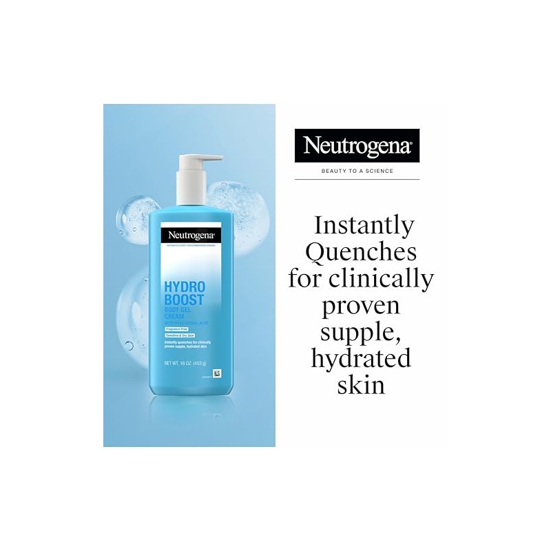 Neutrogena Hydro Boost Fragrance-free Hydrating Body Gel Cream, 16 Ounce