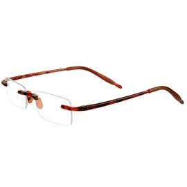 Visualites 8 Tortoise 1.00 Power Lightweight Rimless Reading Glasses For Men and Women