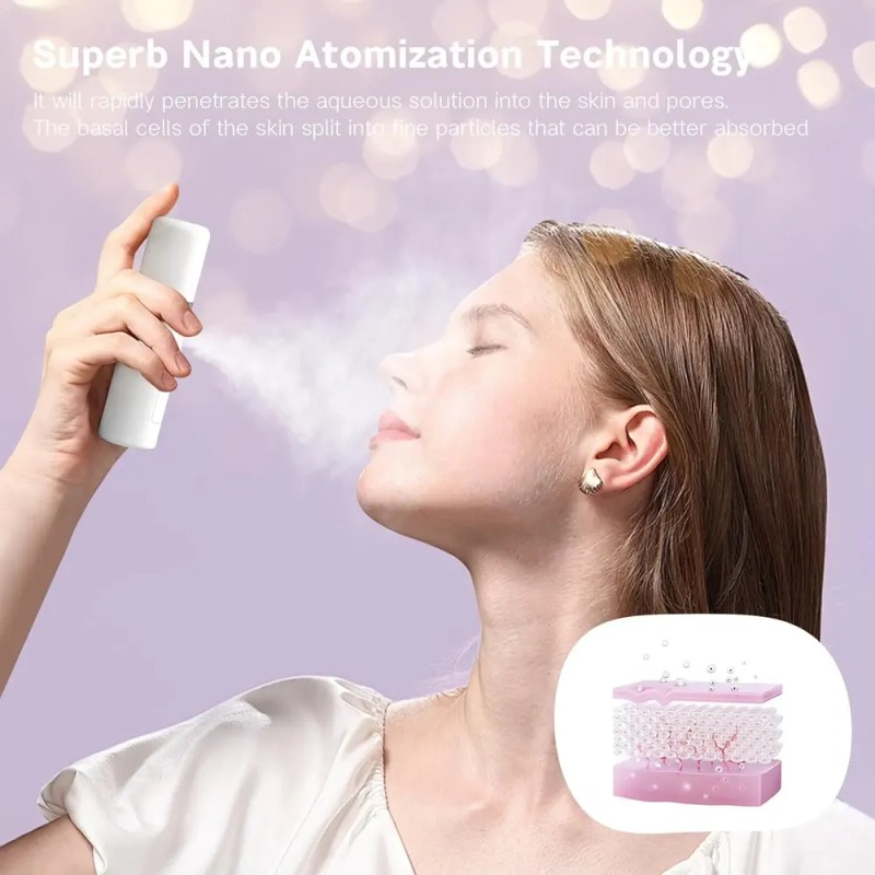 Vaporizador Facial, Nano Mister, Mini Lop, Usb, Blanco, 20ml