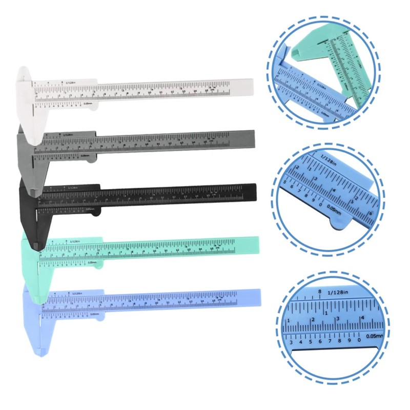 FOMIYES 2sets Plastic Caliper Eyebrow Ruler Measuring Tool Portable Digital