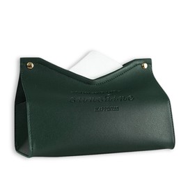 DELUXEFOX Tissue Case, Cute Tissue Box, Tissue Case, Stylish, Scandinavian Design, Tissue Case, PU Leather, Soft Pack, Cover, Tissue Box, Car Tissue Case (Green)