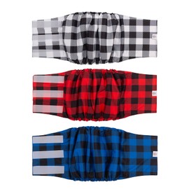 CuteBone Dog Diapers Male Washable Belly Band for Male Dogs Wraps 3pcs a Pack DM27XL