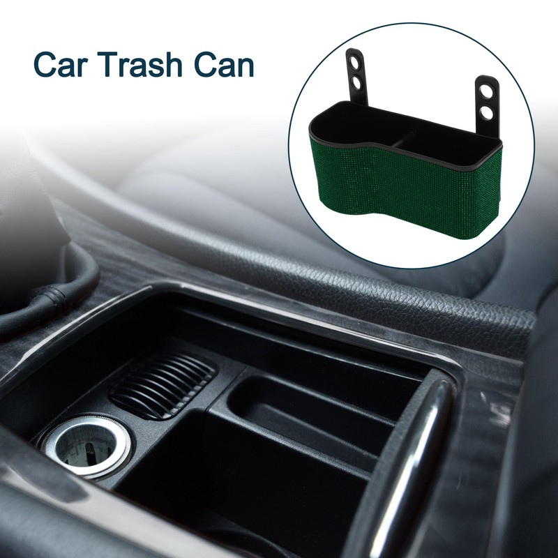 TUCKBOLD Car Trash Can Portable Front Seats Trash Bin Green