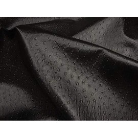 Mybecca Black Ostrich Vinyl 54" Wide Textured Faux Leather Great for Upholstery & Bags (1 Yard)