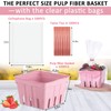 Amyhill 100 Pack Pink Pulp Fiber Berry Basket Set Include