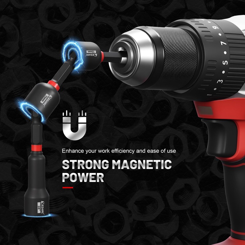 EZARC 55PCS Magnetic Impact Nut Driver Set, 1/4" Hex Shank