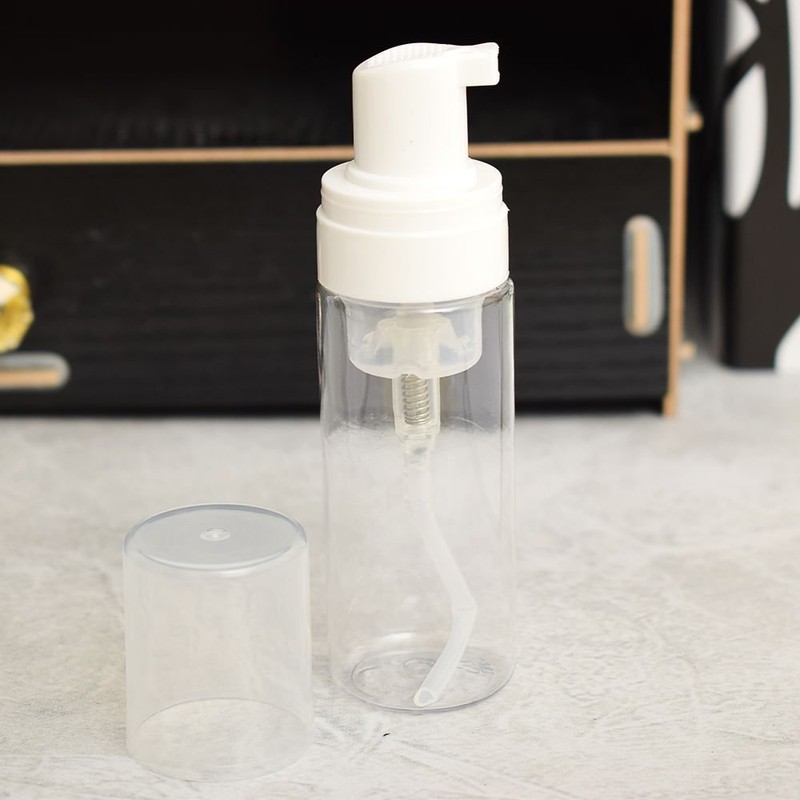 UTENEW 2-Piece Plastic Foamer Bottle Clear Pump Dispenser Mini Travel
