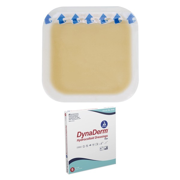 Dynarex Dynaderm Hydrocolloid Dressing, Thin,6 x 6 Inch/5 Count