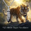 HUKKUN White Tiger Sterling Silver Pendant Necklace for Women &