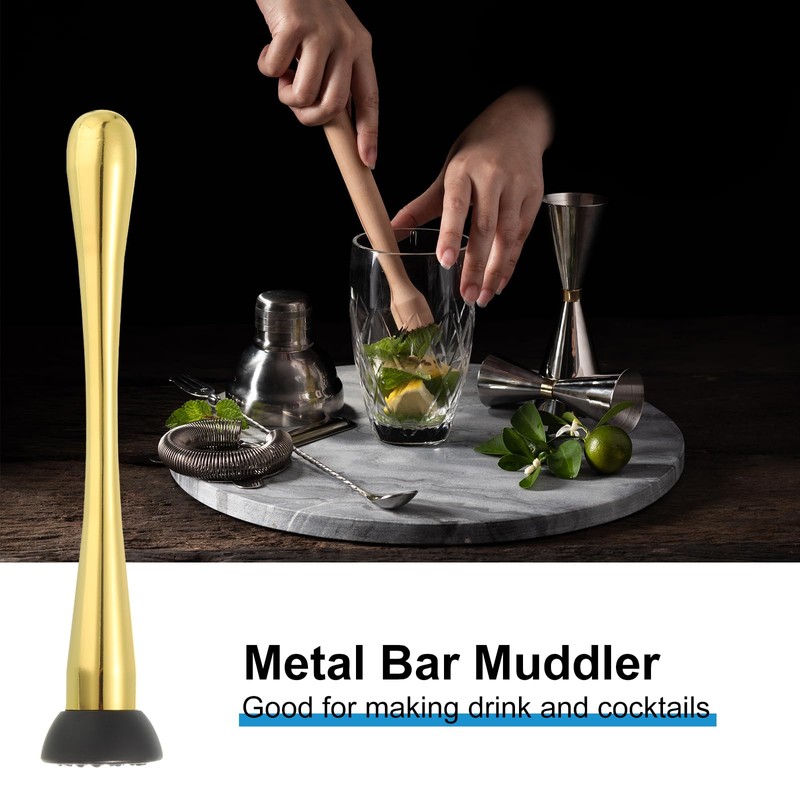 uxcell 9 Inch Stainless Steel Muddler for Cocktail Bar Drink