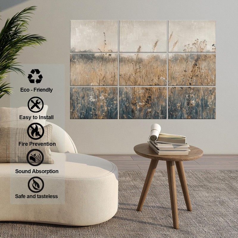 ENSEPST 9 Pack Wall Art Acoustic Panels,48" X 36"Sound Absorbing