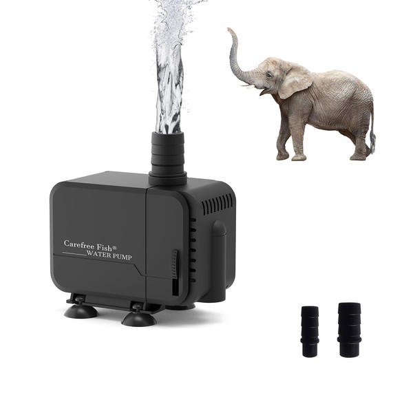 Carefree Fish 2Pcs 213/400/800GPH 9/22/45W Fountain Submersible Pump Adjustable Quiet