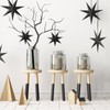 LANMOK 6pcs 7 Pointed Black Paper Stars - 4pcs 30cm