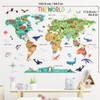 DECOWALL SG2-2423 Animal World Map (Large) Kids Wall Stickers Animals