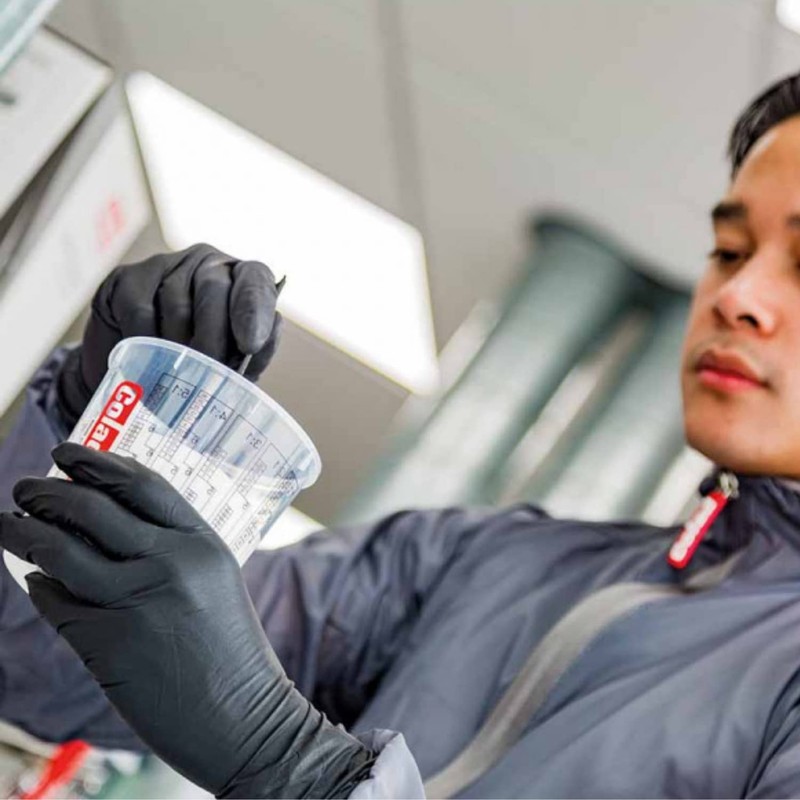 Colad Disposable Clear Solvent Resistant Paint Cups with Printed Mixing