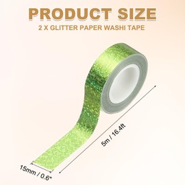 PATIKIL 2Roll Prism Tape, Decorative Tape for Crafts, Green