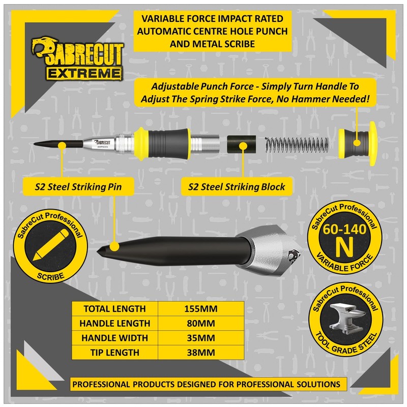 1 Piece SabreCut AHPSC01 Heavy Duty Automatic Spring Driven Centre