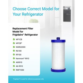 AQUA CREST WF1CB Replacement for Frigidaire® PureSource WFCB®, RG100, NGRG2000, WF284, Kenmore 9910, 469906, 469910 Refrigerator Water Filter (Pack of 6)