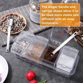 Tyqour 2PCS Teaspoons Measuring Spoon(5 Ml | 1/6 Oz | 1 Tsp | 1/3 Tbsp | 5 Cc) 5 Gram Scoop, Stainless Steel Long Handle Measuring Spoons, Matcha Spoon 5g Scoop for Creatine for Cooking & Baking