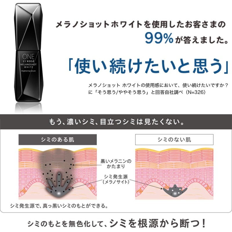 ONE BY KOSE Melano Shot White D (Regular), Whitening Serum,