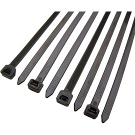 HORZEFIX Cable Ties Pack of 100 Black Long UV Resistant Universal Ties 2.5/3.6/4.8/7.6 Wide (2.5 x 80 mm)